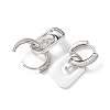 Brass Micro Pave Clear Cubic Zirconia Rectangle Dangle Earrings Findings EJEW-A149-01B-P-2