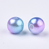 Rainbow ABS Plastic Imitation Pearl Beads X1-OACR-Q174-6mm-02-2