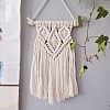 Cotton Cord Macrame Woven Tassel Wall Hanging MAKN-PW0001-015D-1