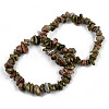 Unisex Chip Natural Unakite Beaded Stretch Bracelets BJEW-S143-20-1