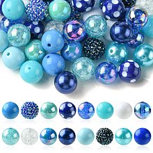 50Pcs Chunky Bubblegum Round Acrylic Beads SACR-CJ0001-64