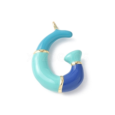 Brass Enamel Pendants KK-E093-03G-G-01-1