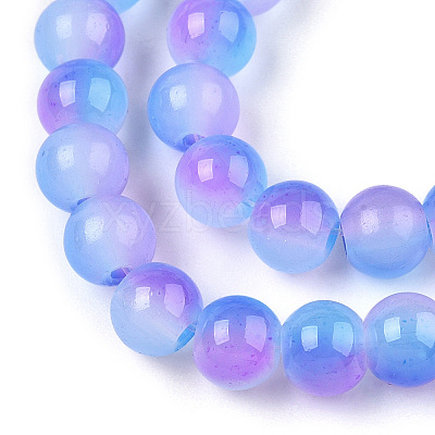 Baking Paint Imitation Jade Glass Round Bead Strands X1-DGLA-N003-10mm-01-1