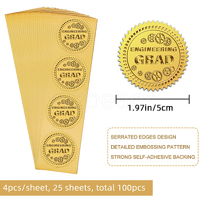 Self Adhesive Gold Foil Embossed Stickers DIY-WH0211-349-1