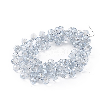 Transparent Electroplate Glass Beads Strands EGLA-F152A-PL04-1