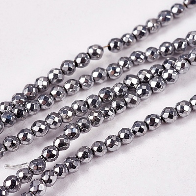 Electroplate Non-Magnetic Hematite Beads Strands X-G-J169B-2mm-02-1