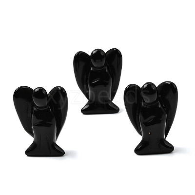 Natural Obsidian Angel Figurine DJEW-N006-01A-18-1