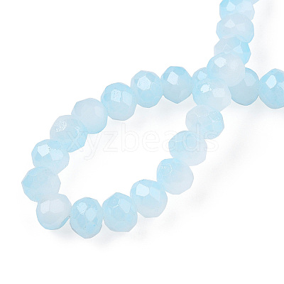 Two-Tone Imitation Jade Glass Beads Strands GLAA-T033-01A-05-1
