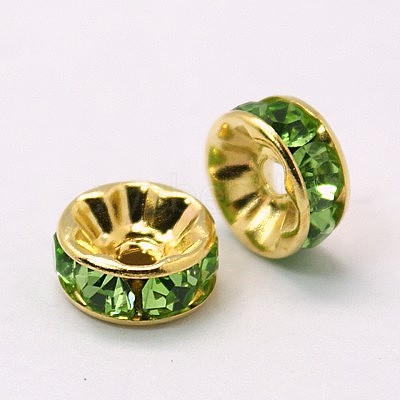 Brass Grade A Rhinestone Spacer Beads RSB037NF-10G-1