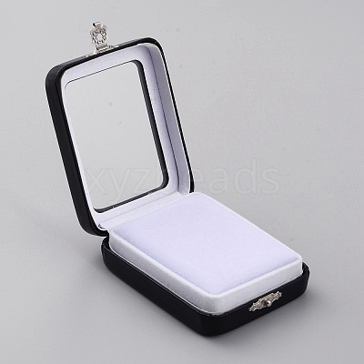 PU Leather Loose Diamond Display Boxes with Sponge Inside LBOX-WH0004-04B-1