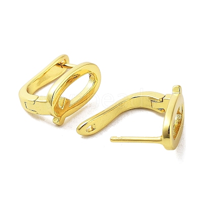 Brass Letter Stud Earrings for Women EJEW-A038-01Q-G-1