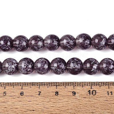 Transparent Half Spray Painted Glass Beads Strands GLAA-Q110-02A-10-1