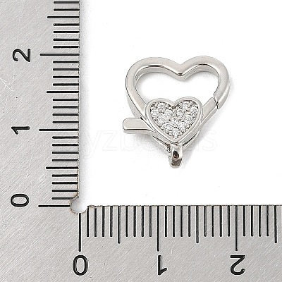 Brass Micro Pave Clear Cubic Zirconia Lobster Claw Clasps KK-P299-06P-1