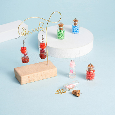 28Pcs 4 Style Glass Wishing Bottle Pendant Decorations GLAA-FW0001-01-1