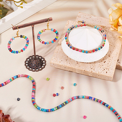 1 Starnd Dyed Synthetic Imperial Jasper & Turquoise Beads Strands G-TA0002-80-1