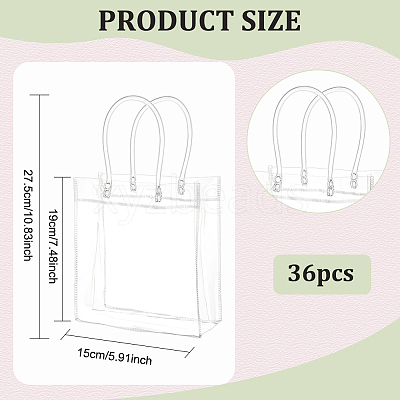Valentine's Day Rectangle Transparent PVC Storage Bags with Handle ABAG-WH0038-38-1