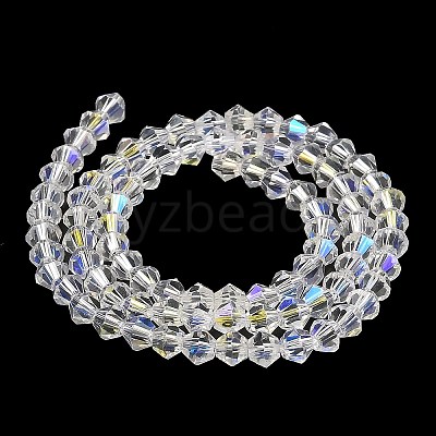 Transparent Electroplate Glass Beads Strands GLAA-F029-3mm-D13-1
