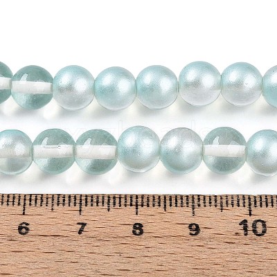 Baking Paint Transparent Glass Beads Strands DGLA-N011-8mm-05-1