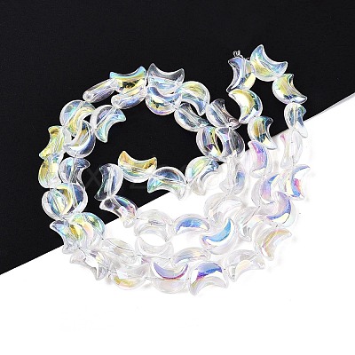 Electroplate Transparent Glass Beads Strands EGLA-N057-09A-01-1