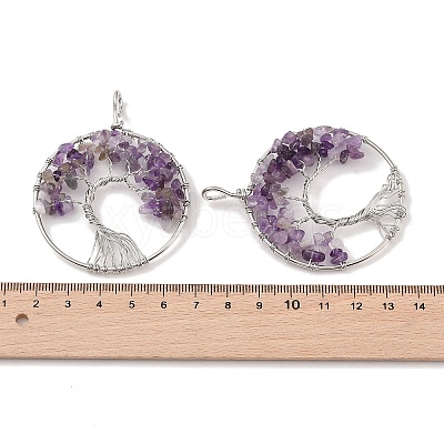 Natural Amethyst Big Pendants G-G910-K13-P-1