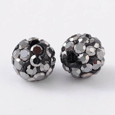 Grade A Rhinestone Pave Disco Ball Beads RB-Q101-2-1
