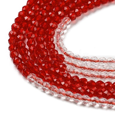 Transparent Gradient Color Glass Beads Strands GLAA-H021-01A-37-1
