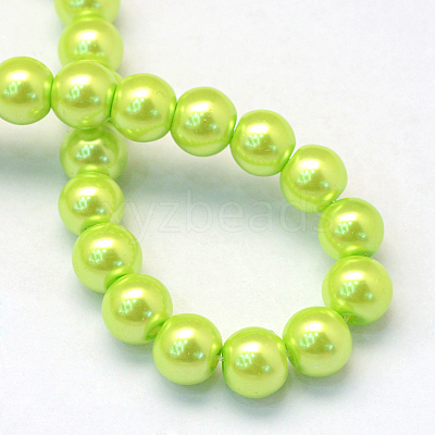 Baking Paint Pearlized Glass Pearl Round Bead Strands HY-Q003-6mm-66-1