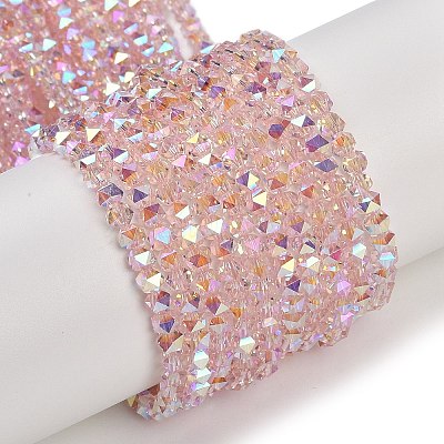 Electroplate Glass Beads Strands GLAA-Q105-02C-1