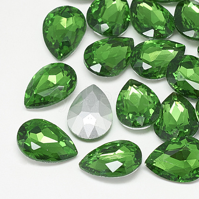 Pointed Back Glass Rhinestone Cabochons RGLA-T081-13x18mm-20-1