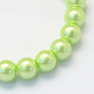 Baking Paint Pearlized Glass Pearl Round Bead Strands HY-Q330-8mm-07-1