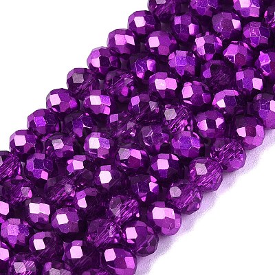 Transparent Electroplate Glass Beads Strands LS-EGLA-Q131-01A-09-1
