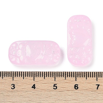 Spray Painted Transparent Glass Connector Charms X1-GLAA-H035-06J-1