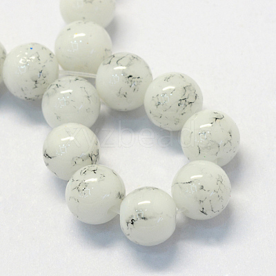 Baking Paint Glass Round Bead Strands DGLA-Q019-8mm-41-1