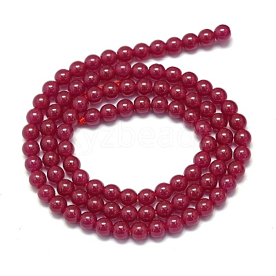 Lab Grown Red Corundum Beads Strands G-G106-P02-04-1-1