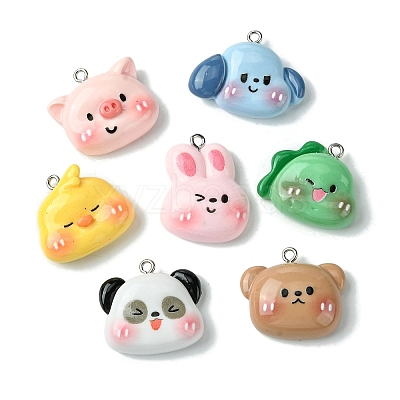 Opaque Resin Pendants RESI-P039-02B-1