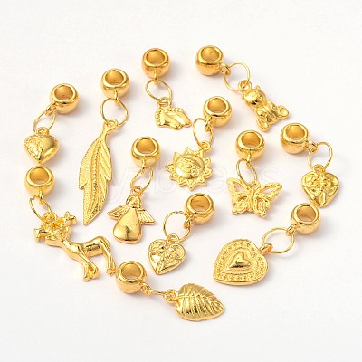Alloy Large Hole European Beads MPDL-X0009-G-1