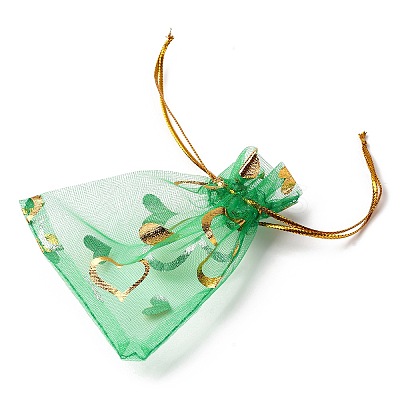 Heart Printed Organza Bags OP-R022-7x9-13-1