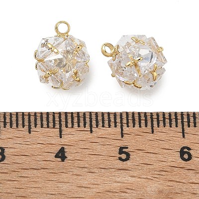 Brass Pave Clear Cubic Zirconia Charms CU-CBAD360-08G-04-1