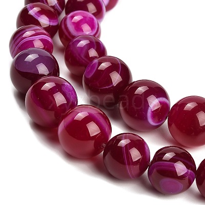 Natural Banded Agate Graduated Beads Strands G-P589-A01-01I-1