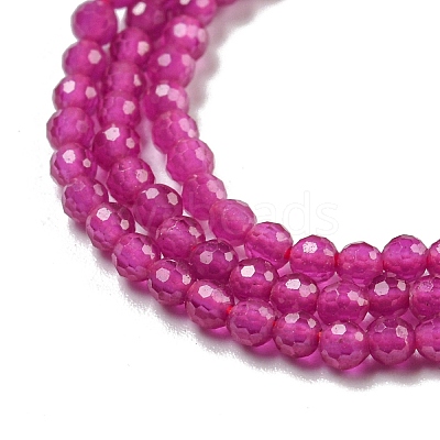 Lab Grown Red Corundum Beads Strands G-L591-A01-01-1-1