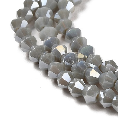 Opaque Solid Color Electroplate Glass Beads Strands GLAA-F029-P4mm-A14-1