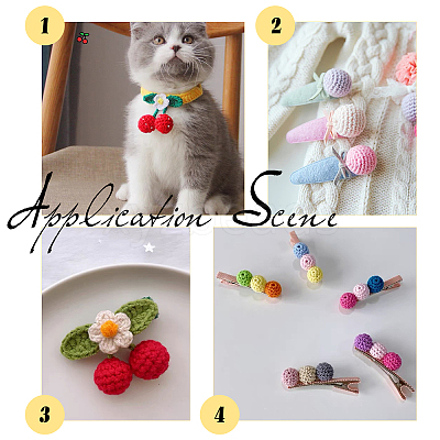 56Pcs 28 Colors Organic Wool Fabric Beads FIND-CA0003-74-1