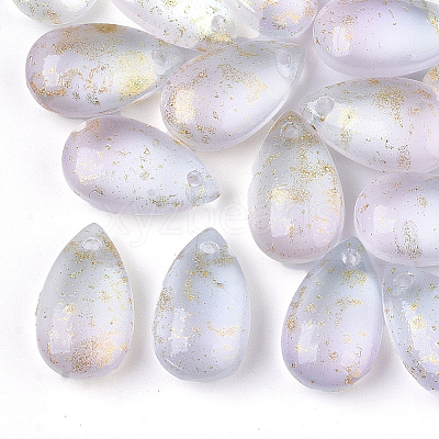 Two Tone Transparent Spray Painted Glass Charms X-GLAA-T017-02-B03-1