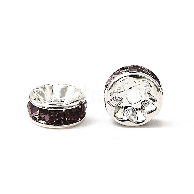Brass Grade A Rhinestone Spacer Beads RSB038NF-16-1