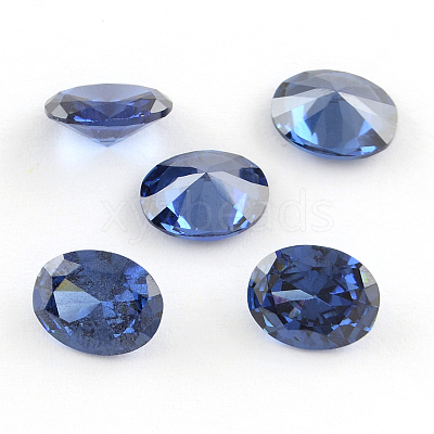 Oval Shaped Cubic Zirconia Pointed Back Cabochons ZIRC-R010-14x10-04-1