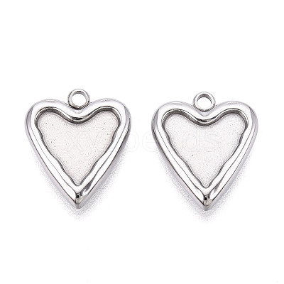 304 Stainless Steel Pendant Cabochon Settings For Enamel STAS-Q525-15P-1