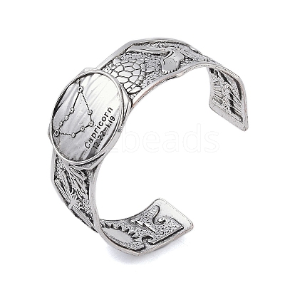 Constellation Alloy Open Cuff Bangles for Women Men BJEW-C064-01AS-01-1