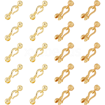 Brass S-Hook Clasps KK-HS0002-04G-1