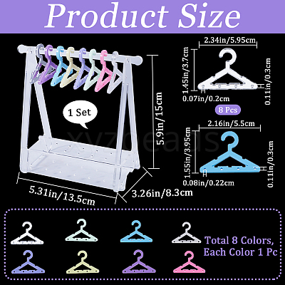 1 Set Coat Hanger Removable Acrylic Earring Displays EDIS-CP0001-10-1