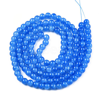 Baking Paint Crackle Glass Beads Strands X-DGLA-Q023-6mm-YS16-1